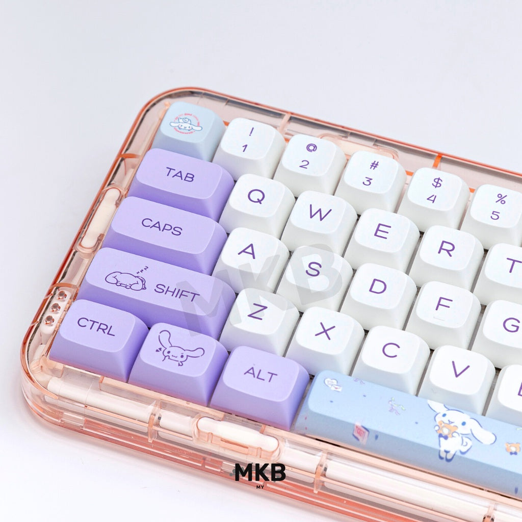 Cinnamoroll PBT Keycap Set on a keyboard