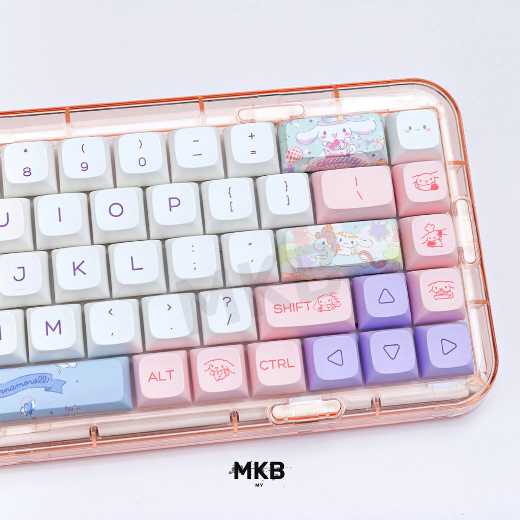 Cinnamoroll PBT Keycap Set on a keyboard