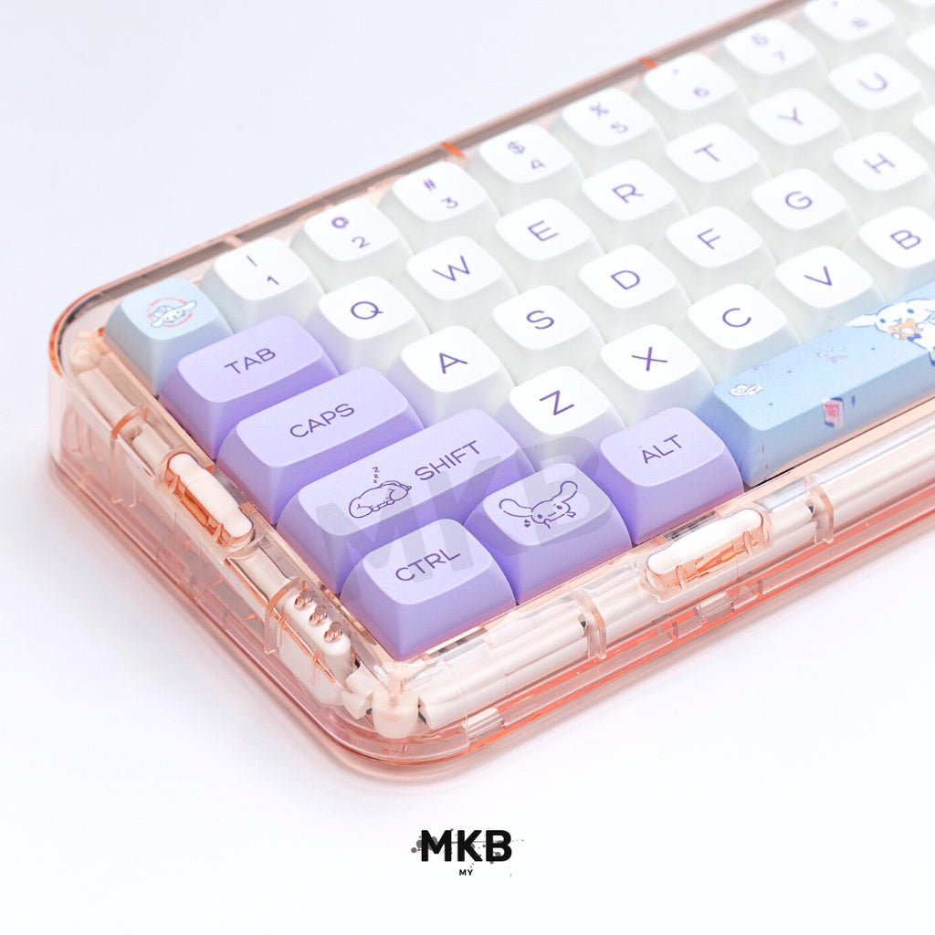 Cinnamoroll PBT Keycap Set on a keyboard