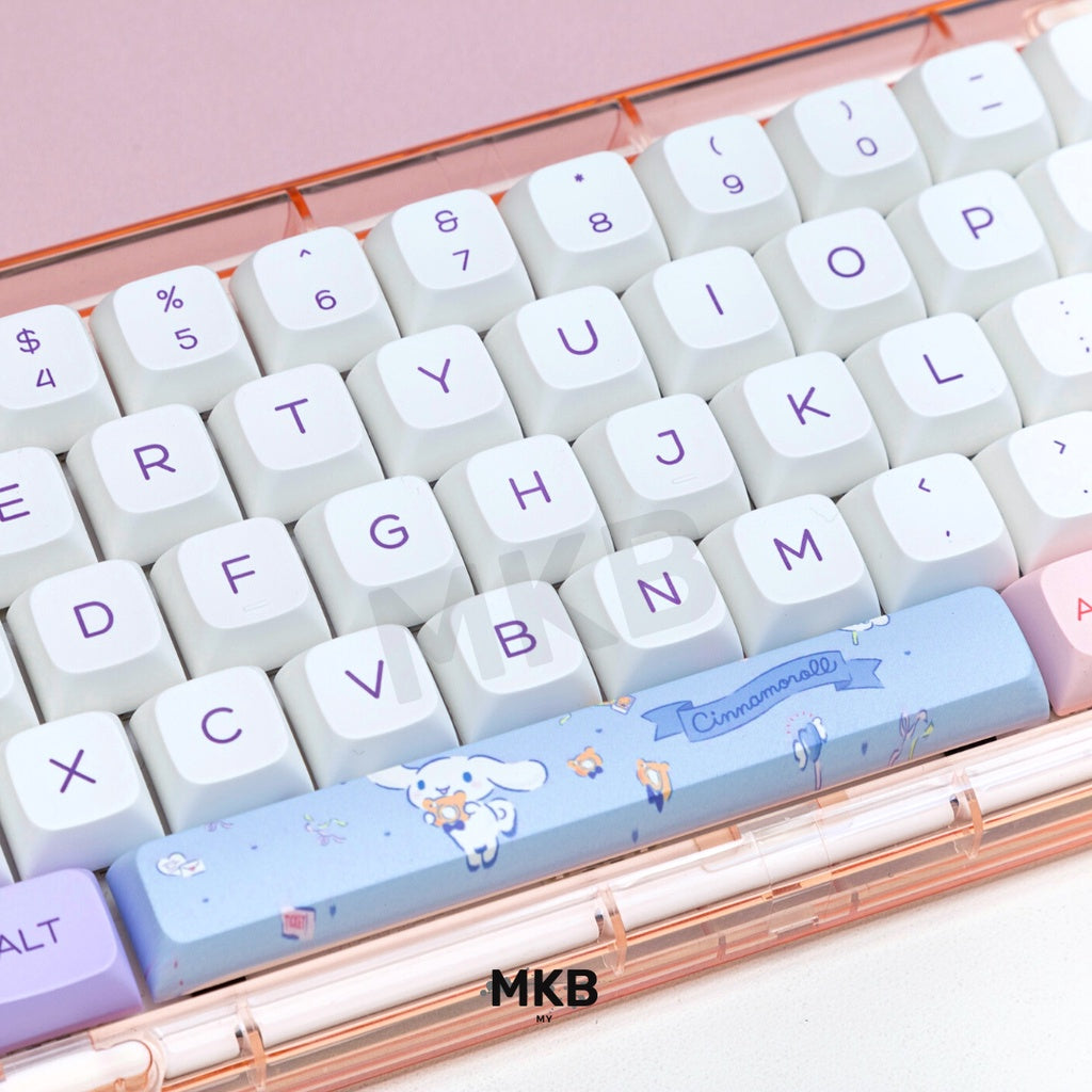 Cinnamoroll PBT Keycap Set on a keyboard