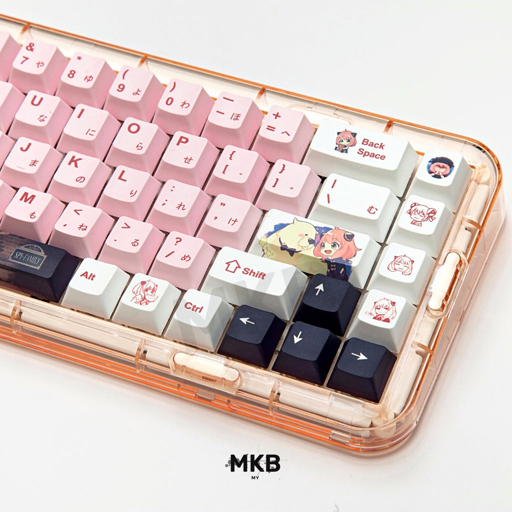 Spy X Family Anya Forger PBT Keycap Set on a keyboard