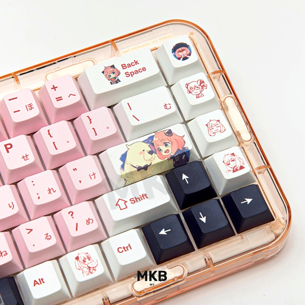 Spy X Family Anya Forger PBT Keycap Set on a keyboard