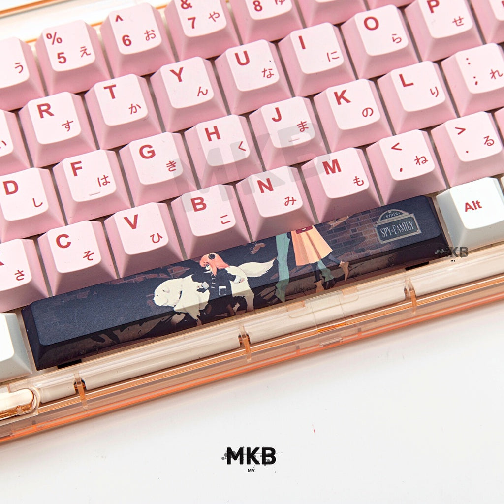 Spy X Family Anya Forger PBT Keycap Set on a keyboard