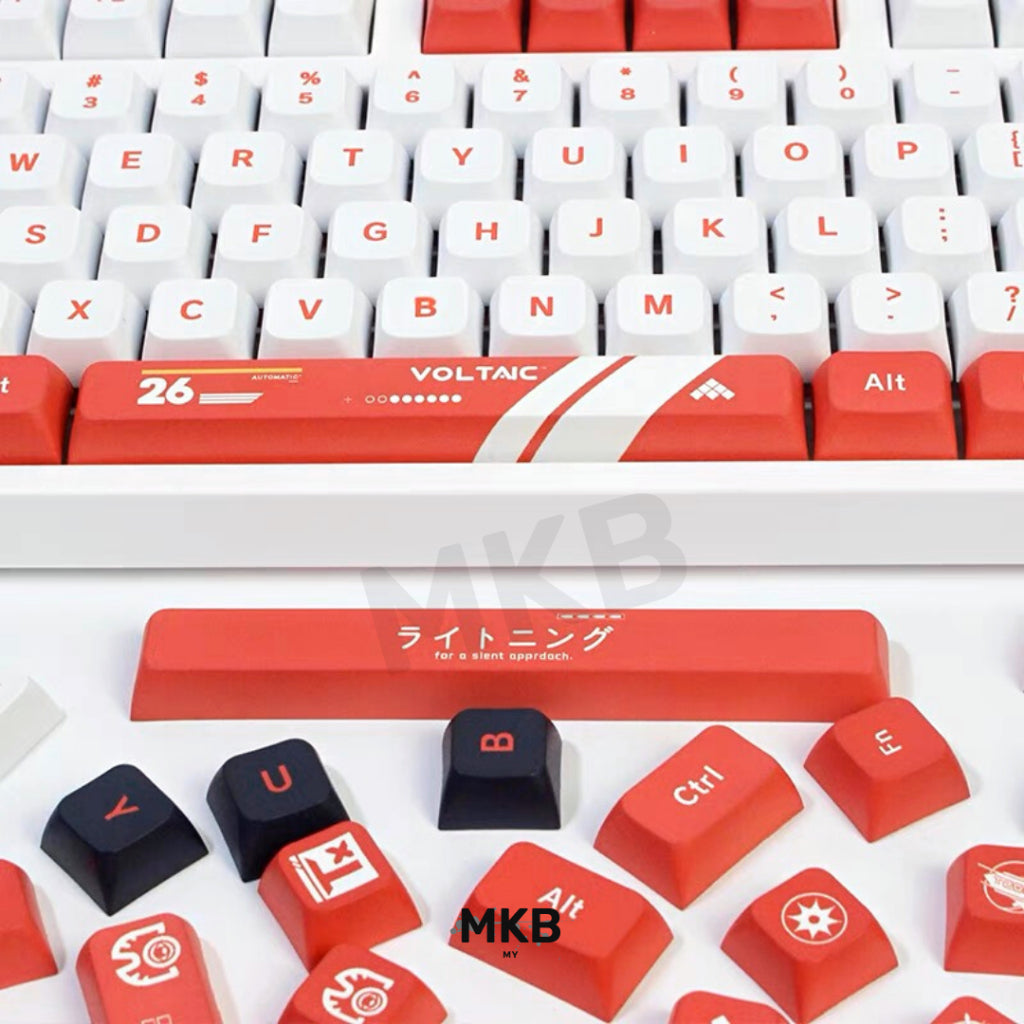 Red and white keycap in counter strike theme