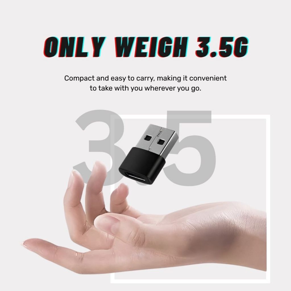 JCALLY USB-A to Type-C Adapter