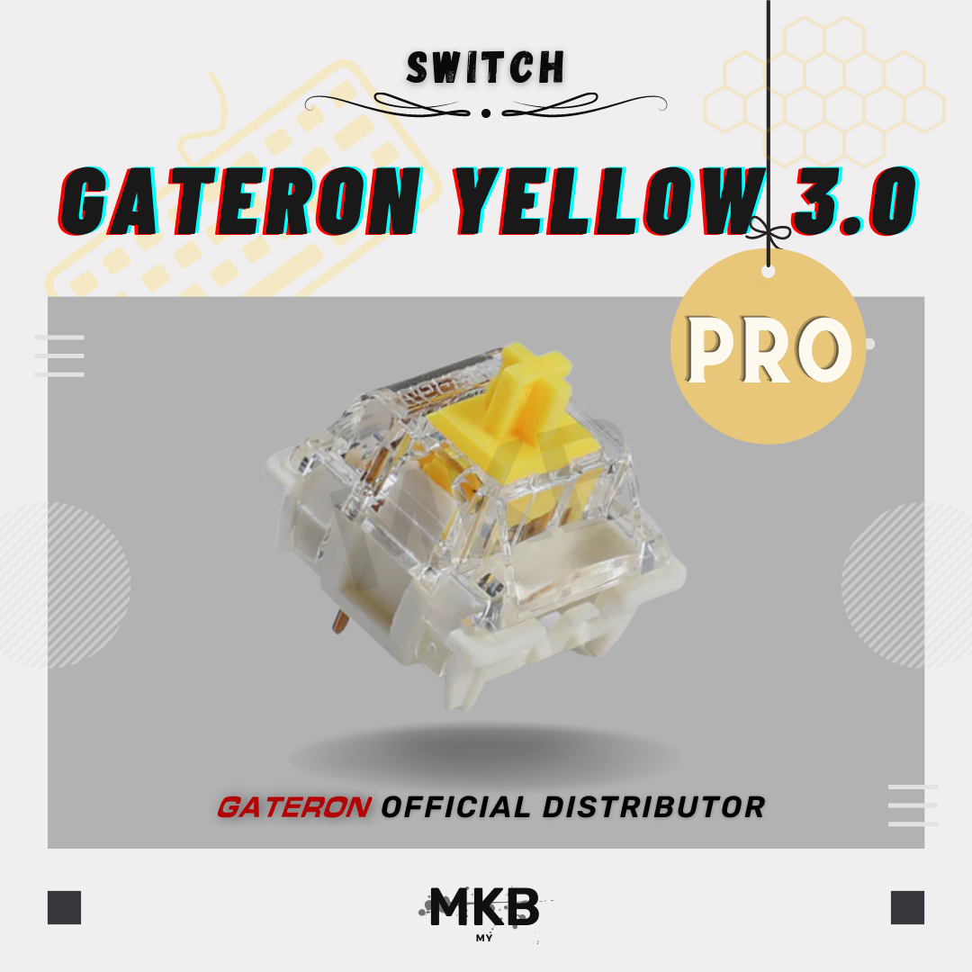 Gateron G Yellow Pro 3.0 Switches, Lubricated 3 Pin RGB SMD Linear for Gaming Mechanical Keyboard (36 Pieces, Pro Yellow 3.0 Gateron G Yellow Pro 3.0 Switches, Lubricated 3 Pin RGB SMD Linear for Gaming Mechanical Keyboard (36 Pieces, Pro Yellow 3.0
