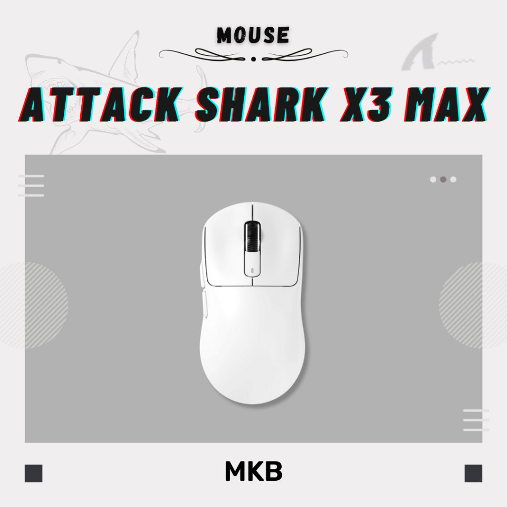 Bottom view of the Attack Shark X3, showcasing sensor placement, PTFE feet for smooth gliding, and mode-switching button.