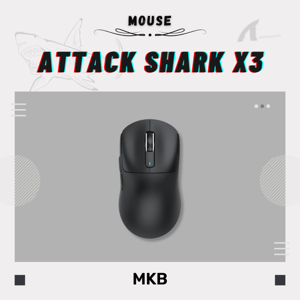 Attack Shark X3 full package includes the wireless gaming mouse, magnetic charging dock, USB receiver, and Type-C charging cable.