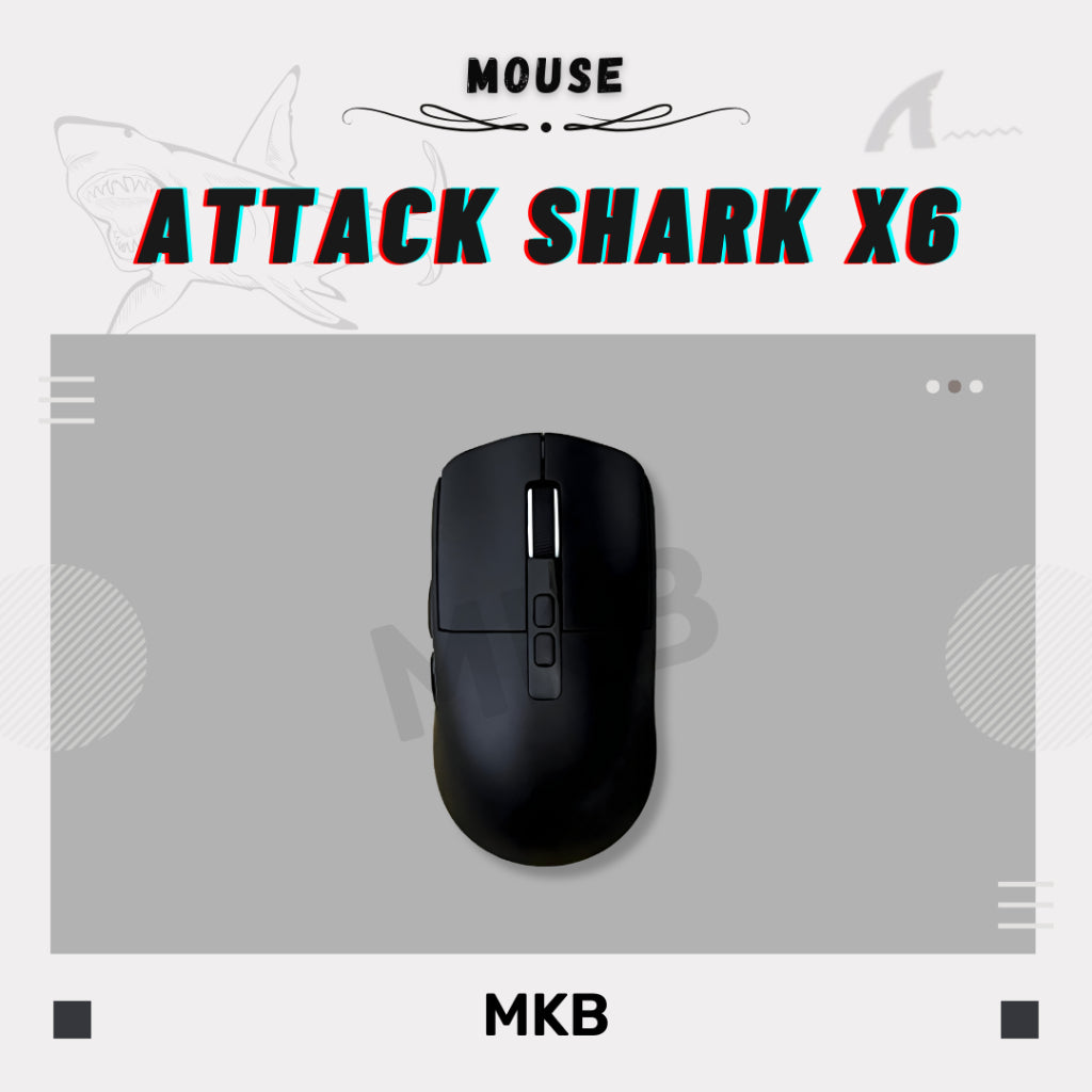 Top-down view of the Attack Shark X6 Wireless Mouse with its symmetrical design and responsive buttons.