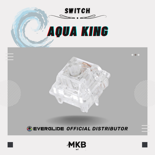 Everglide Aqua King V3 Switches – fully transparent linear switches with a factory-lubed design for ultra-smooth keystrokes and enhanced durability.