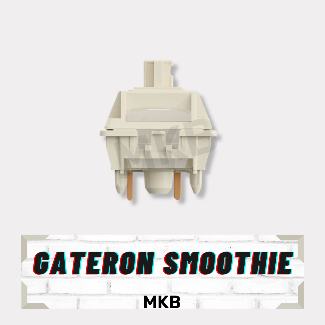 Side profile of Gateron Smoothie switch, highlighting its 5-pin design and durable full POM construction.