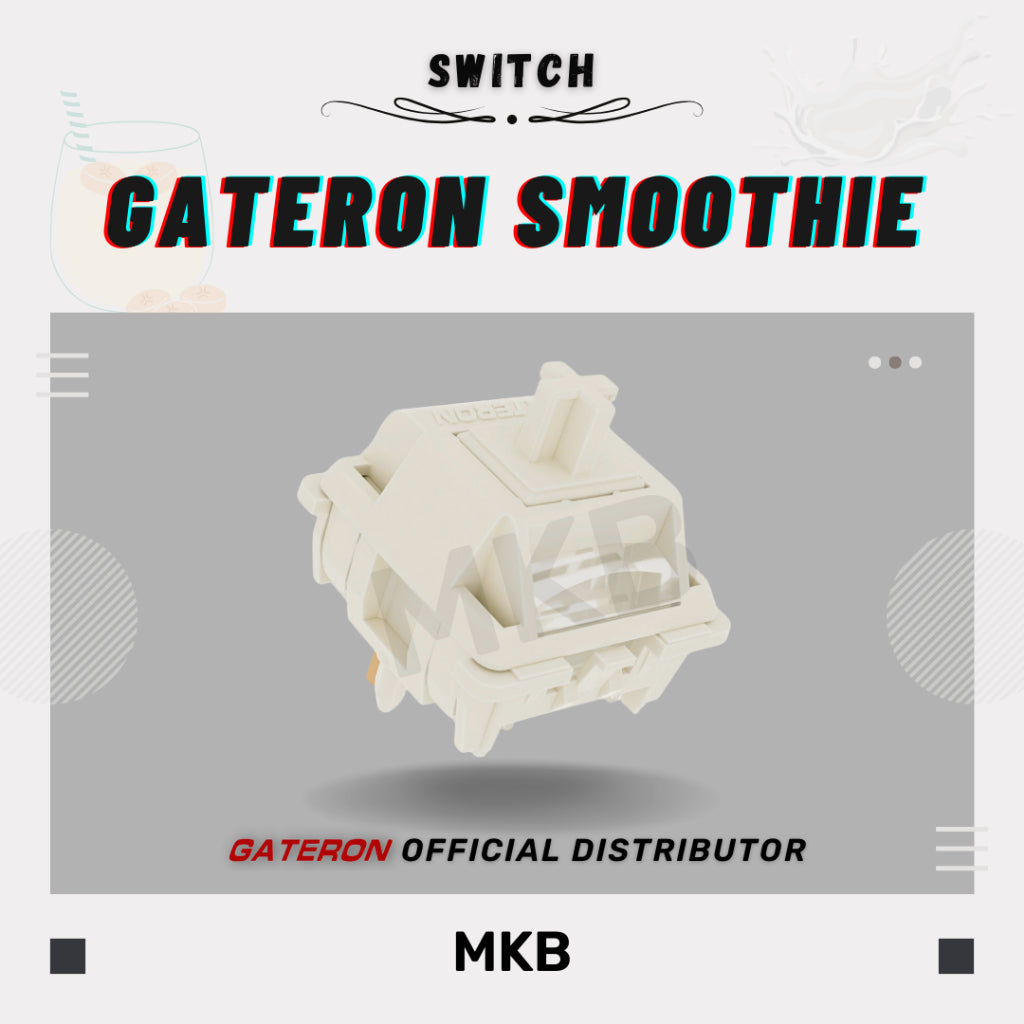Gateron Smoothie switch single unit, featuring a full POM housing and stem for an ultra-smooth keystroke.