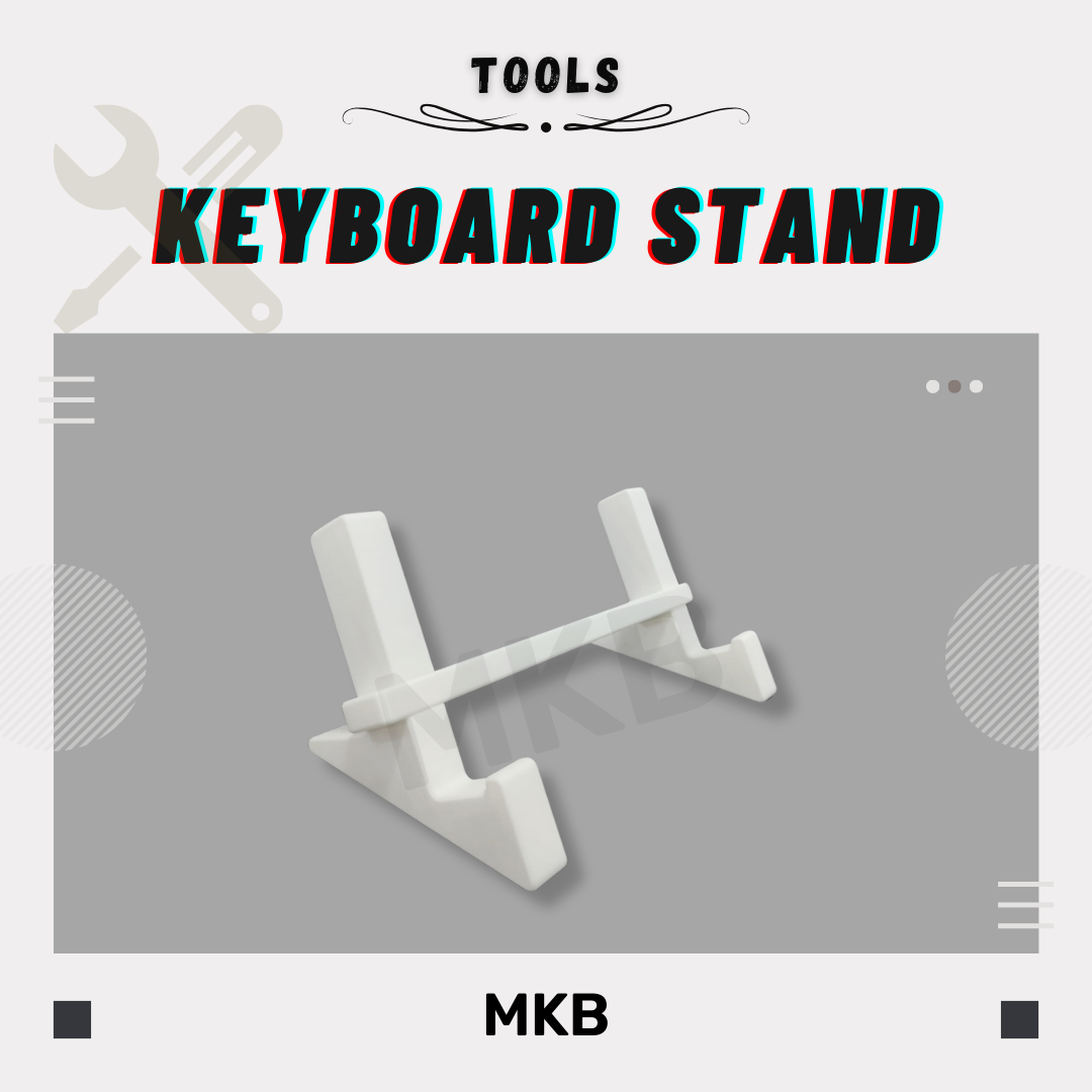 Front view of white MKB Keyboard Stand