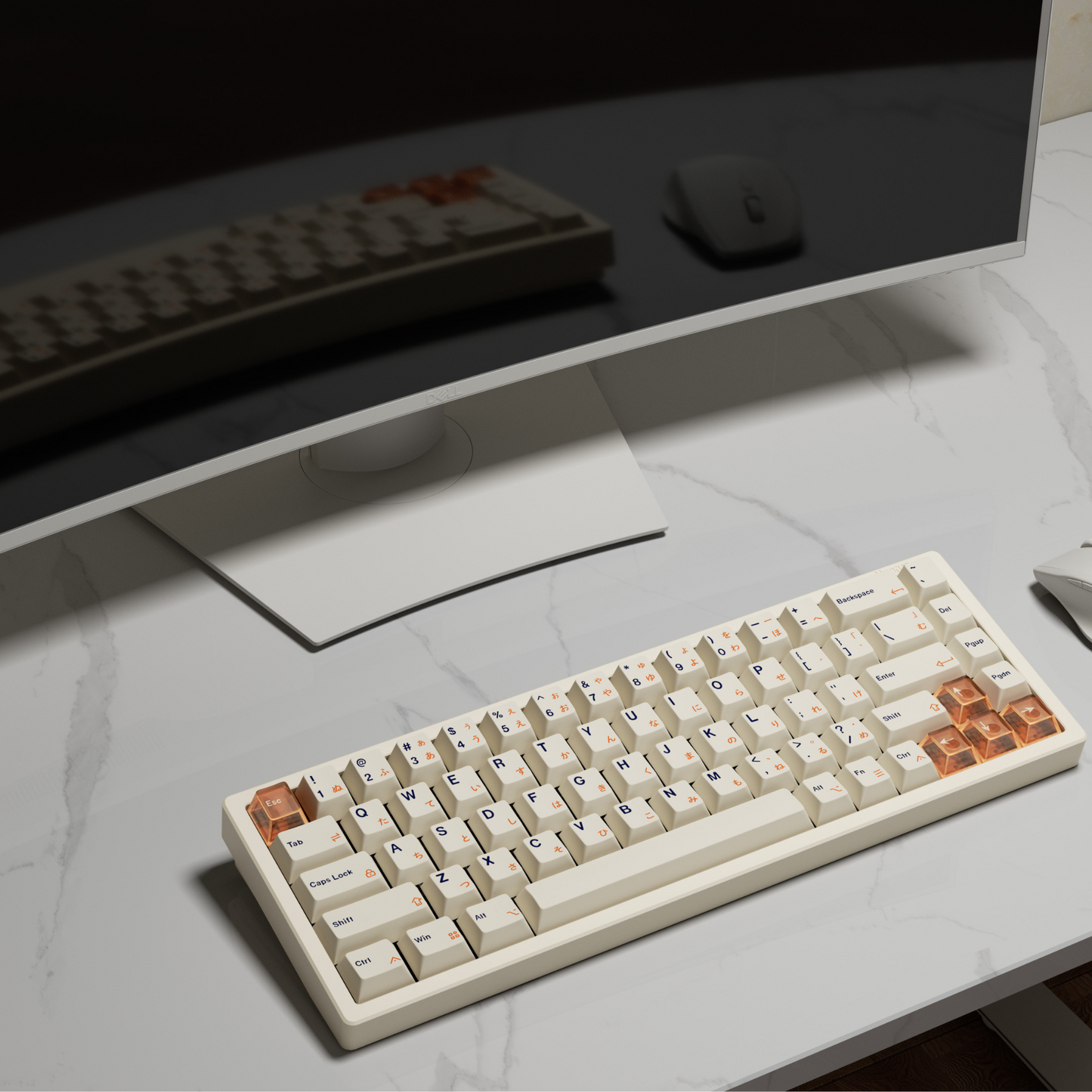 Side profile view of the LUMINKEY Magger68 HE, showcasing its ultra-low front height of 16.5mm for ergonomic comfort.
