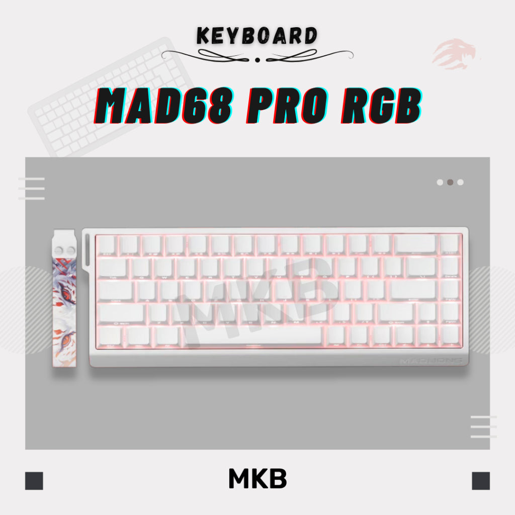 MADLIONS MAD60/MAD68 HE keyboard with vibrant RGB lighting effects, customizable for a unique typing experience.