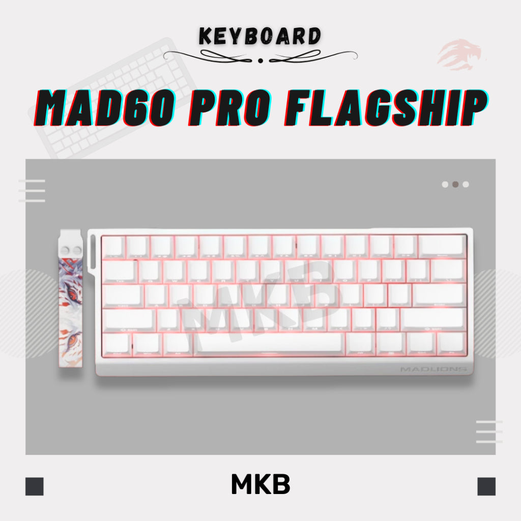 Top-down view of the MADLIONS MAD60/MAD68 HE keyboard, showcasing its well-spaced key layout and aesthetic design.