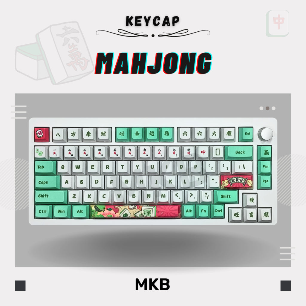 Mahjong Artisan Keycaps installed on a mechanical keyboard, adding a unique and cultural touch to the setup.