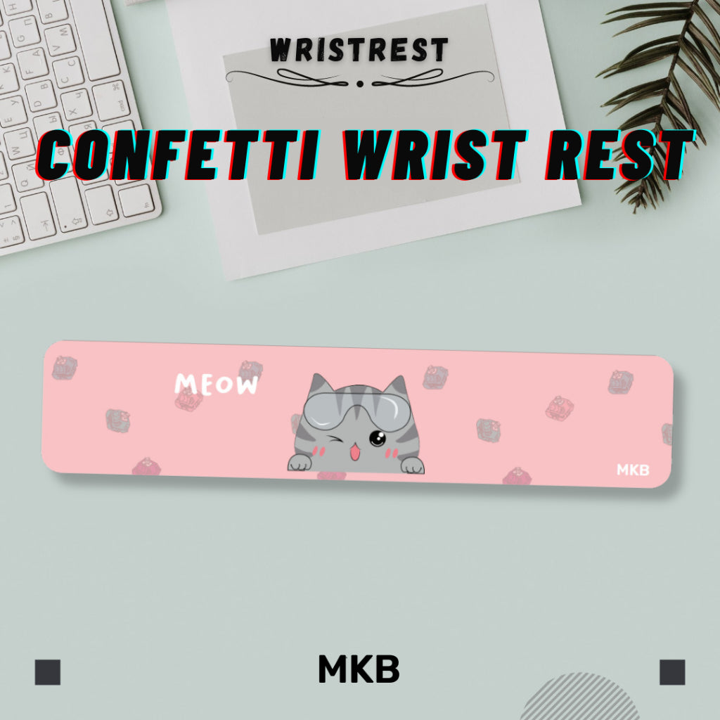 MKB Confetti wrist rest with dimensions of 360mm x 75mm x 20mm, perfect for ergonomic keyboard support.
