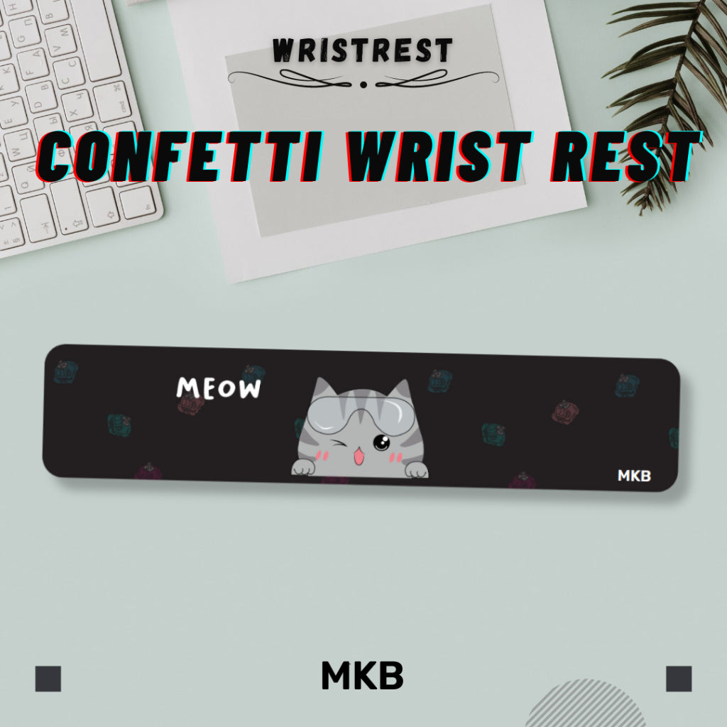 Responsive silicone padding in the MKB Confetti wrist rest offers excellent wrist support and pressure relief.