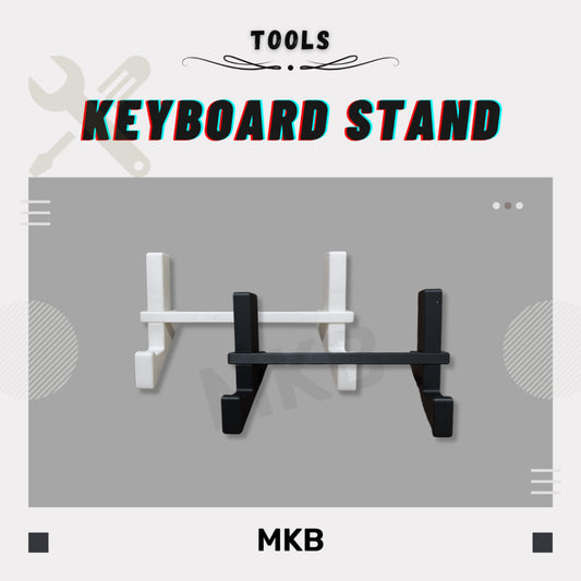 Front view of black and white MKB Keyboard Stand