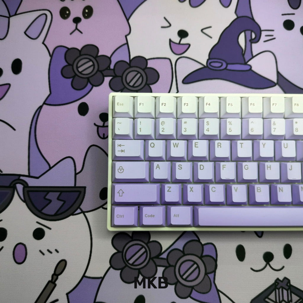 MKB Neko Neko deskmat with smooth fabric surface for optimized mouse tracking, designed for gaming precision and professional use.
