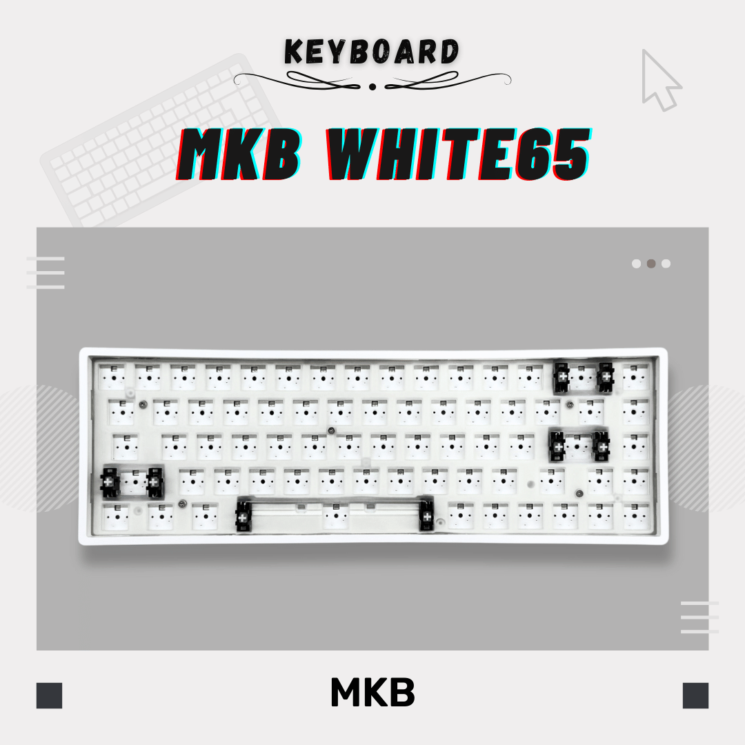 A MKB brand keyboard without switches and keycaps