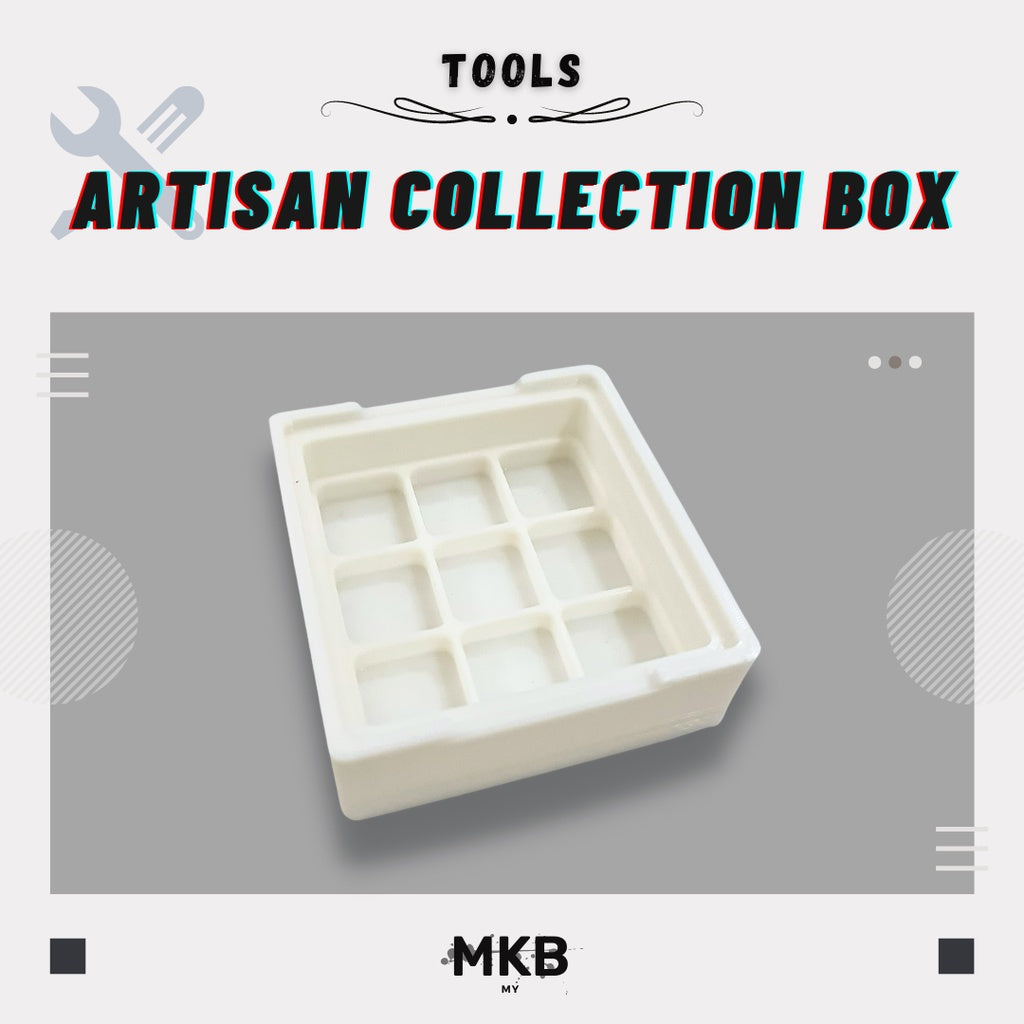 3 by 3 white artisan collection box