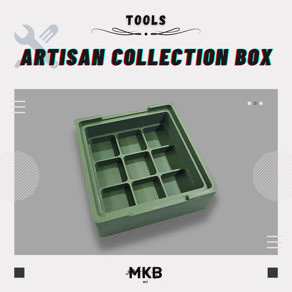 3 by 3 green artisan collection box