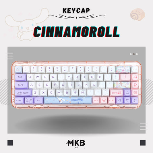 Cinnamoroll PBT Keycap Set on a Keyboard