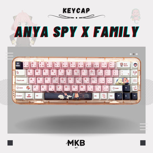 Spy X Family Anya Forger PBT Keycap Set on a keyboard