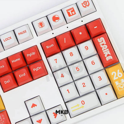 Red and white keycap in counter strike theme