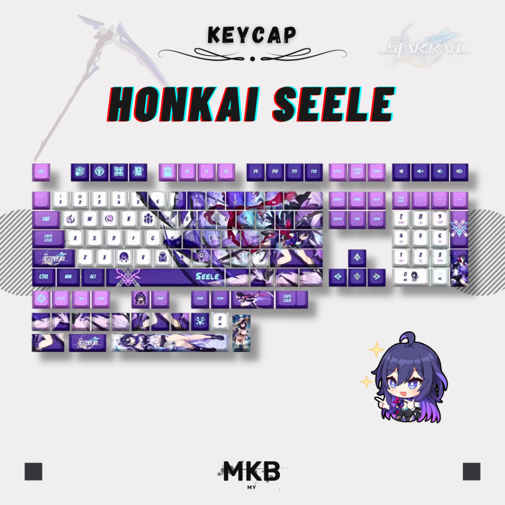 Honkai: Star Rail Seele Anime Keycap Set for Mechanical Keyboard
