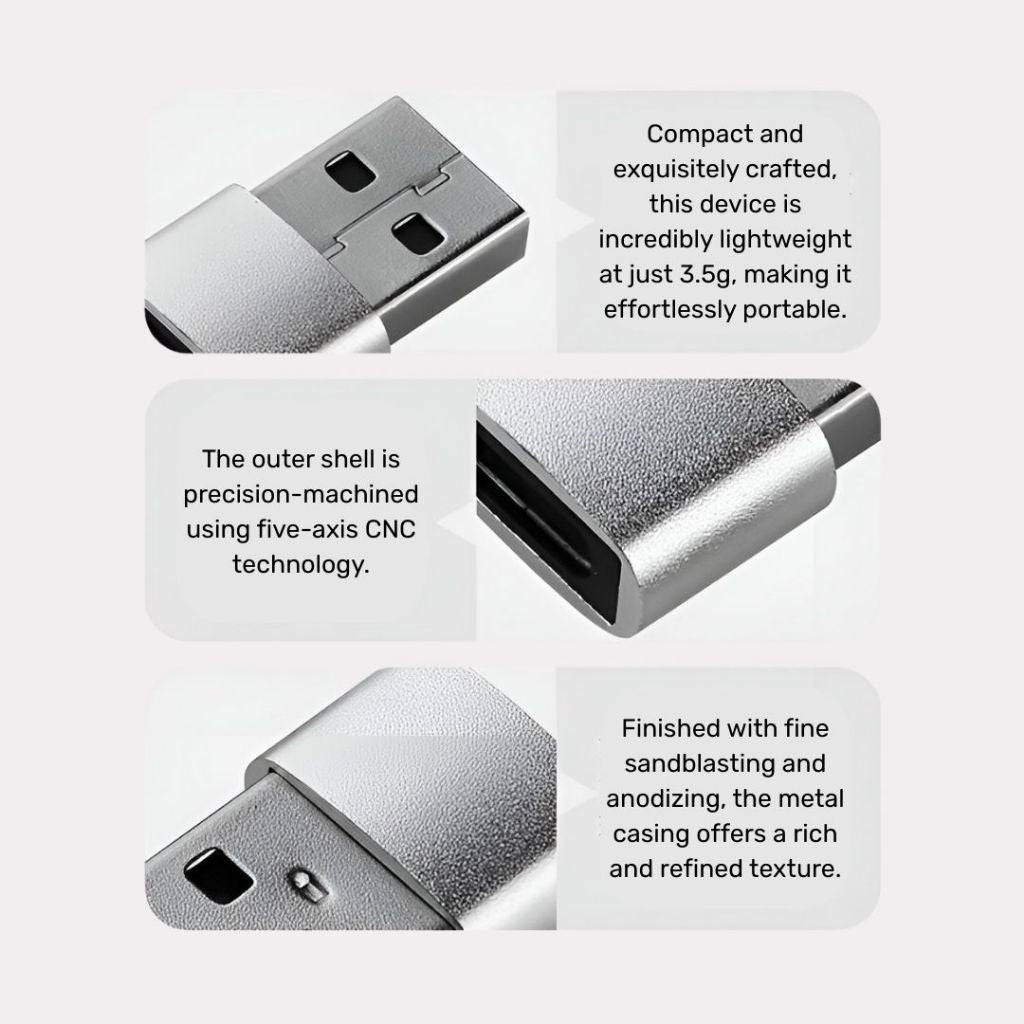 JCALLY USB-A to Type-C Adapter