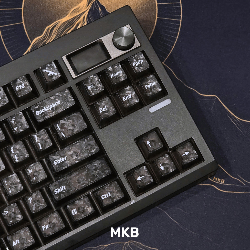 Carbon Fibre PBT / PC Shine Through Keycap Set