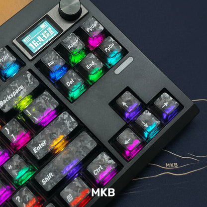 Carbon Fibre PBT / PC Shine Through Keycap Set