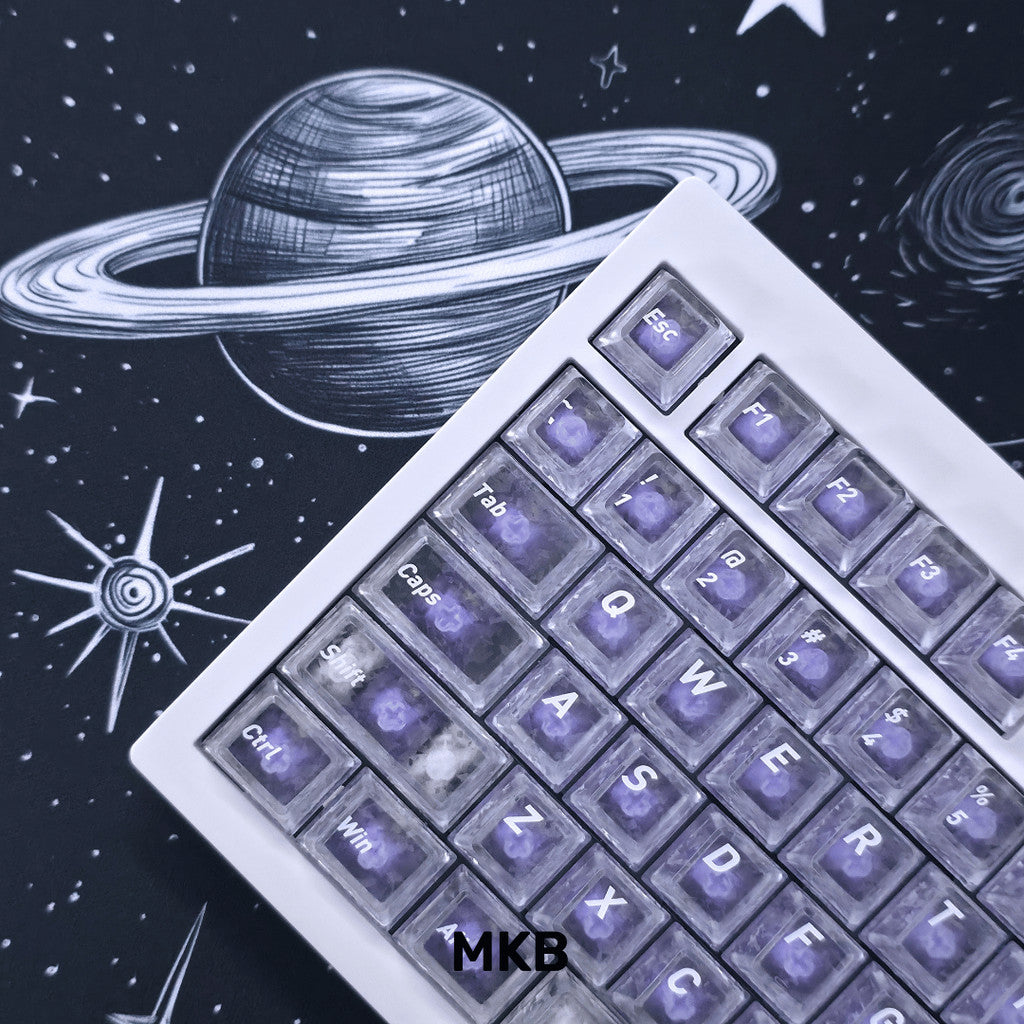 Carbon Fibre PBT / PC Shine Through Keycap Set