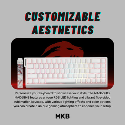 Madlions MAD60/MAD68 HE 8000Hz Polling Rate Adjustable Actuation Rapid Trigger Hall Effect Magnetic Full Build Keyboard