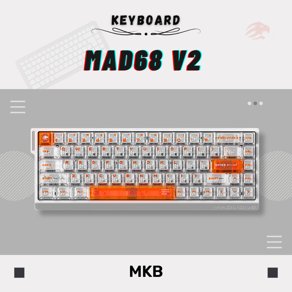 Madlions MAD60/MAD68 HE 8000Hz Polling Rate Adjustable Actuation Rapid Trigger Hall Effect Magnetic Full Build Keyboard