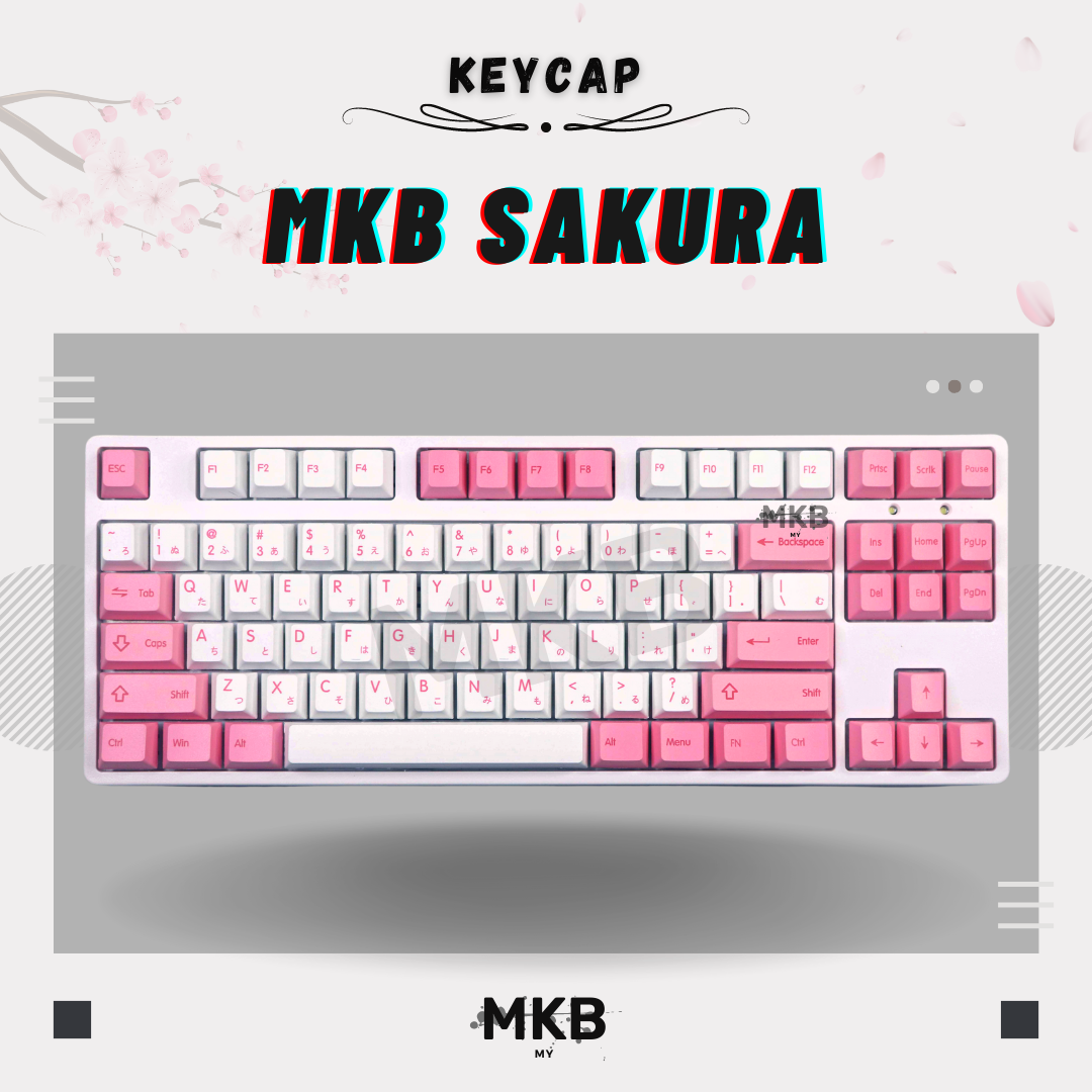MKB Sakura Keycaps for Custom Mechanical Keyboards (Cherry Profile)