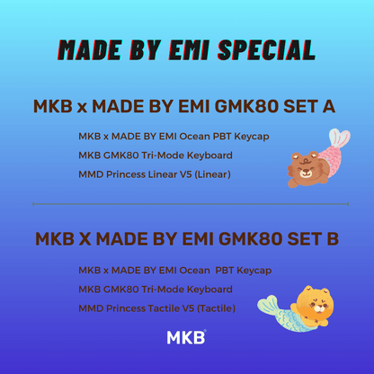 MKB x MADE BY EMI Full Build Keyboard -  Princess Linear / Princess Tactile