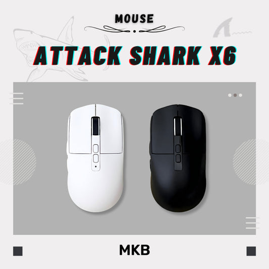 Attack Shark X6 Wireless Gaming Mouse with ultra-lightweight 49g design and ergonomic shape.