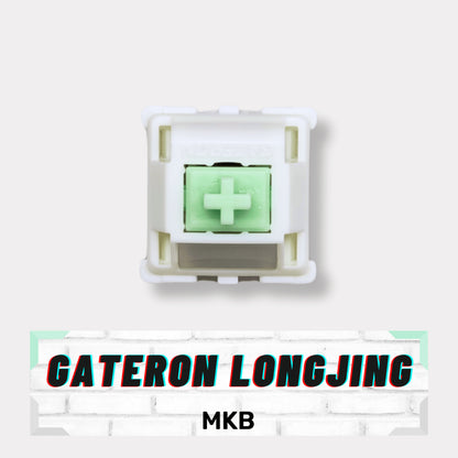 Close-up of the POM stem on the Gateron Longjing tactile switch.