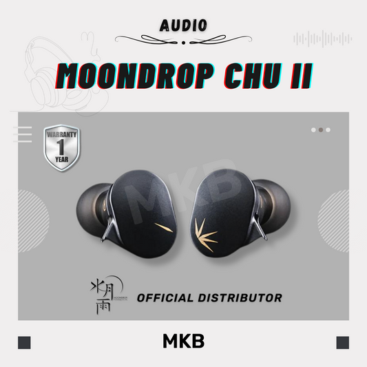 Moondrop CHU II in-ear earphones with sleek zinc alloy housing and detachable cable.