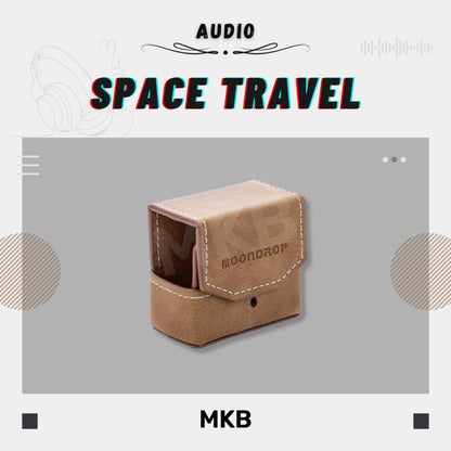 Premium leather case for Moondrop Space Travel TWS, designed with bottom charging slots and anti-dust coating.