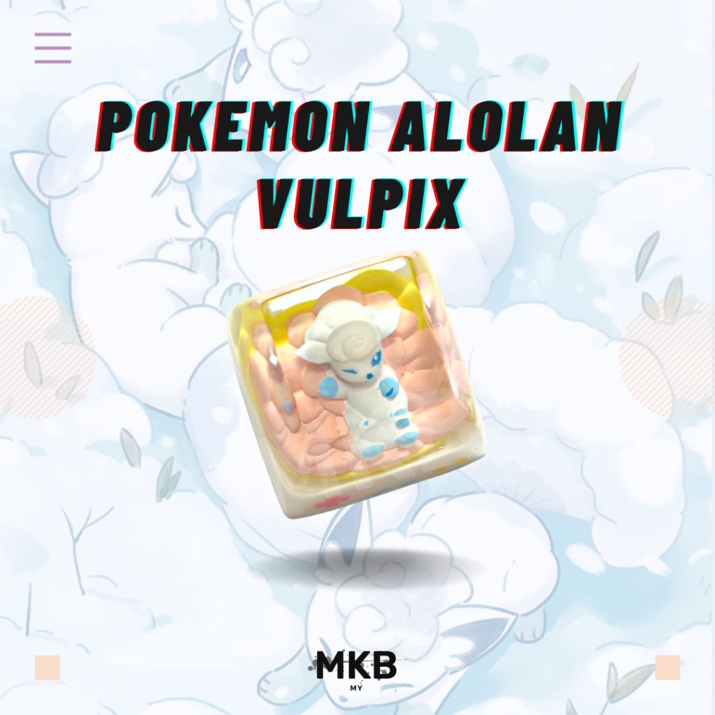 1 piece of Pokemon Alolan Vulpix artisan keycap